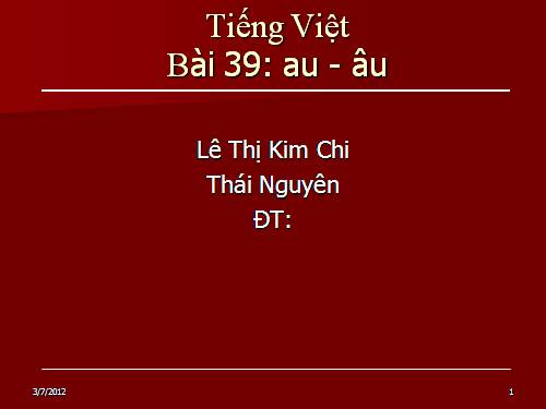 Bài 39. au, âu