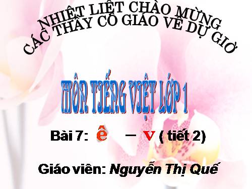 Bài 7. ê, v