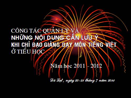 Hướng dẫn Tiêng Việt 2011-2012