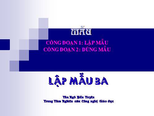 Tap huan TV1- Cong nghe