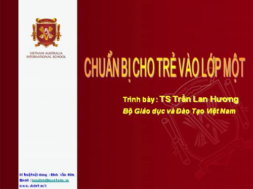 Chuan bi cho tre vao lop Mot