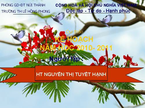 KẾ HOẠCH NĂM HỌC 2010-2011