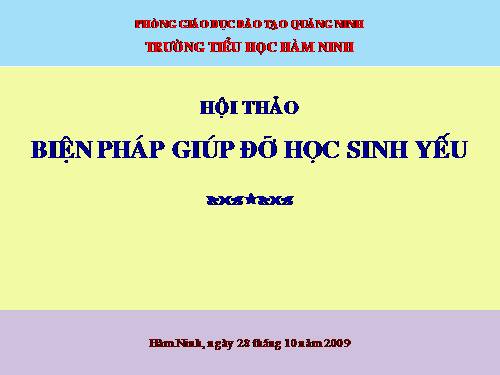 Dạy học sinh yếu