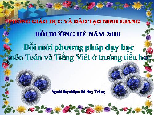 Đổi mới PPDH Toán, TV ở trường tiểu học- Bồi dưỡng giáo viên hè 2010