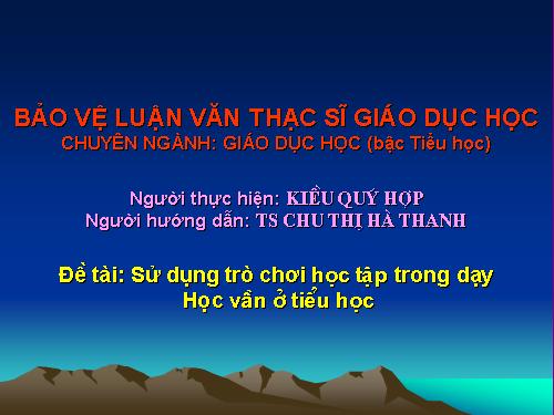 su dung tro choi trong day hoc van lop 1