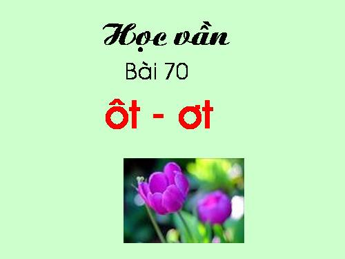 Bài 70. ôt, ơt