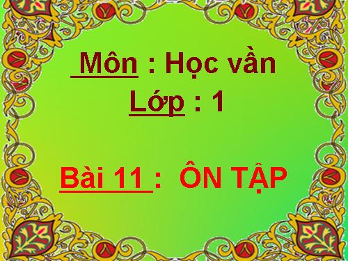 Bài 11. Ôn tập