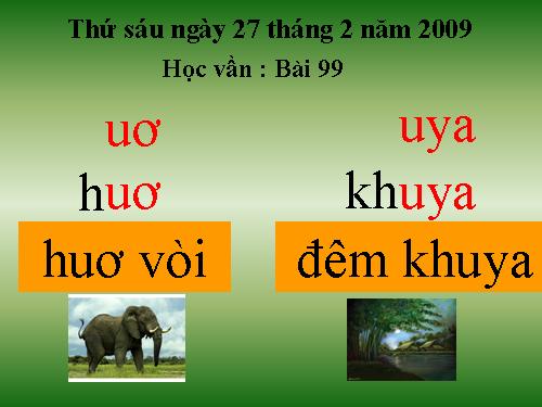 Bài 99. uơ, uya