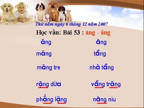 Bài 53. ăng, âng