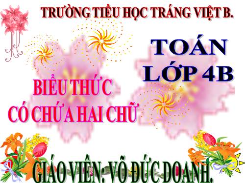 Biểu thức có chứa hai chữ