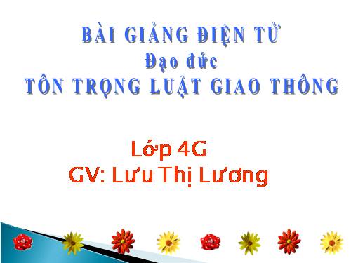 Bài 13. Tôn trọng luật giao thông