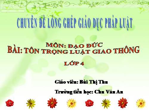 Bài 13. Tôn trọng luật giao thông