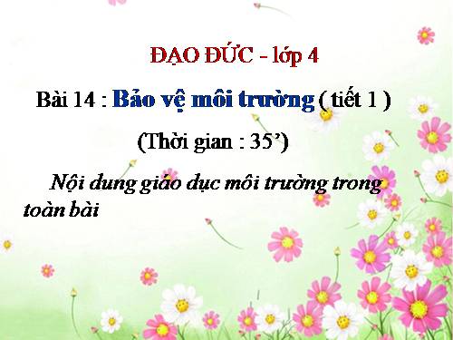 Bài 14. Bảo vệ môi trường