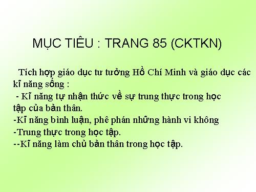 Bài 1. Trung thực trong học tập