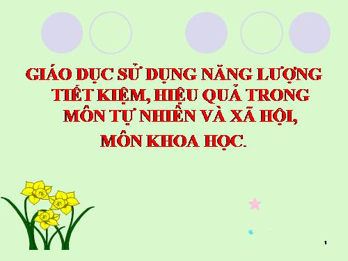 Tài liệu tập huấn tích hợp GD sử dụng năng lượng tiết kiệm và hiệu quả môn TNXH và Khoa học