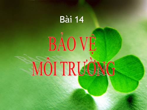 Bài 14. Bảo vệ môi trường