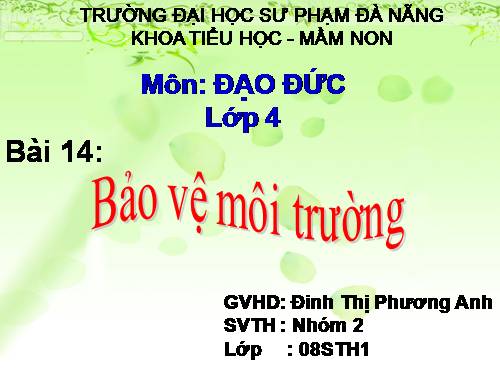 Bài 14. Bảo vệ môi trường