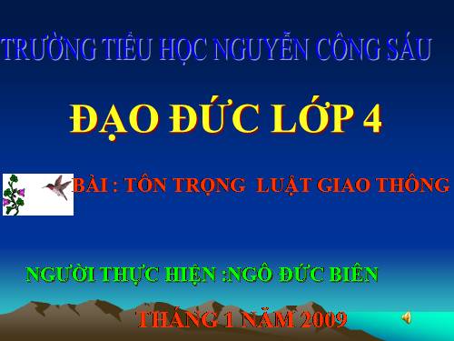 Bài 13. Tôn trọng luật giao thông