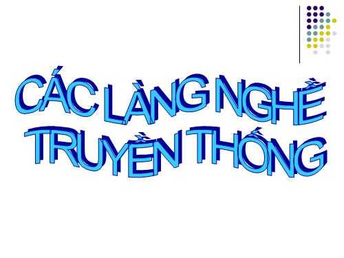 Làng nghề truyền thống