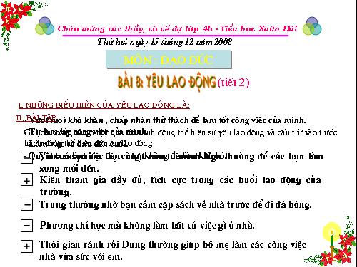 Bài 8. Yêu lao động