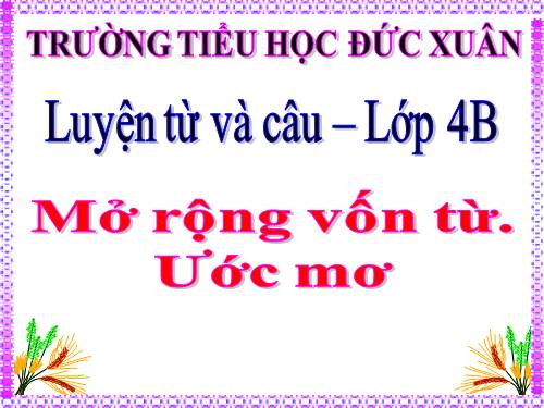 Tuần 9. MRVT: Ước mơ