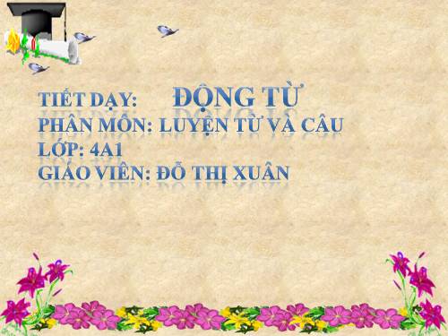 Tuần 9. Động từ