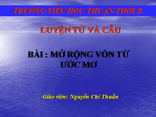 Tuần 9. MRVT: Ước mơ