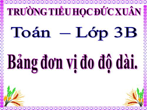 Bảng đơn vị đo độ dài