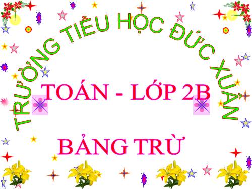 Bảng trừ