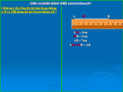 Chương I. §8. Khi nào thì AM + MB = AB?