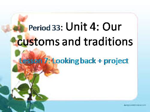 Unit 04. Our Customs and Traditions. Lesson 7. Looking back - project