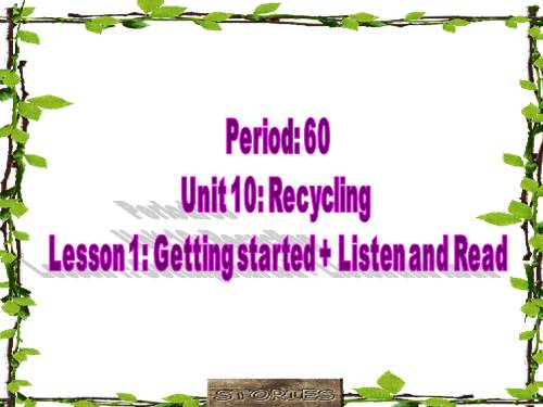 Unit 10. Recycling