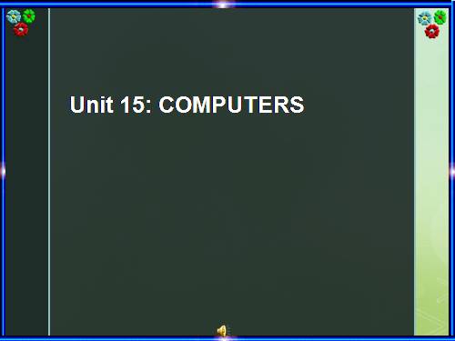 Unit 15. Computers