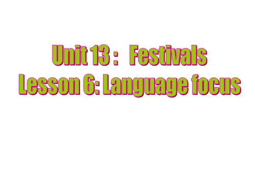 Unit 13. Festivals