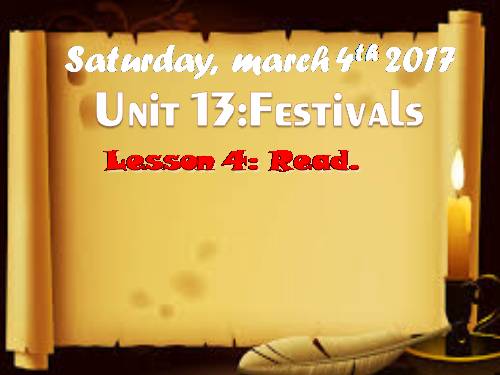 Unit 13. Festivals