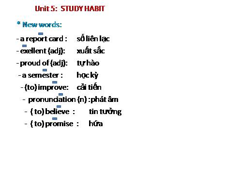 Unit 5. Study habits