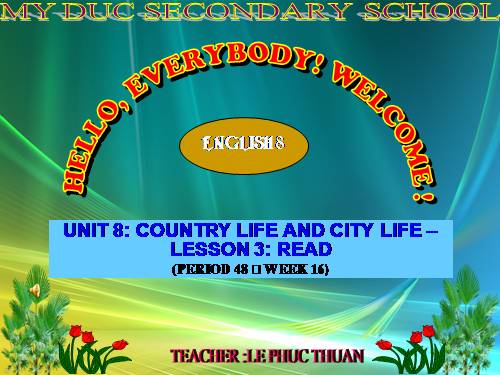 Unit 8. Country life and city life