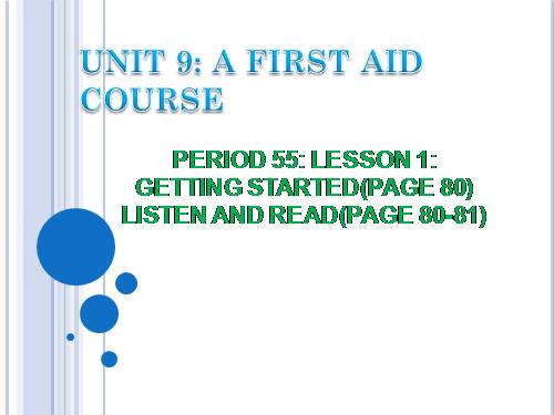 Unit 9. A first-aid course