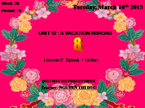 Unit 12. A vacation abroad