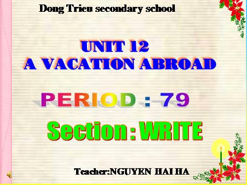 Unit 12. A vacation abroad