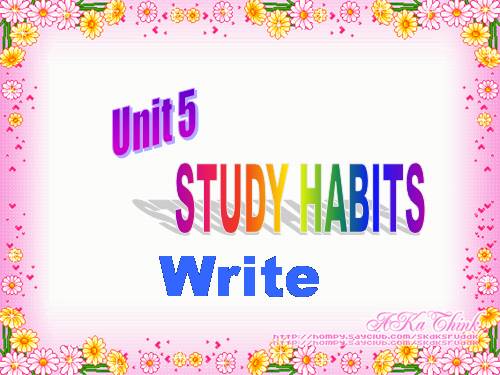 Unit 5. Study habits