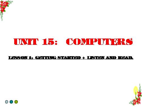 Unit 15. Computers