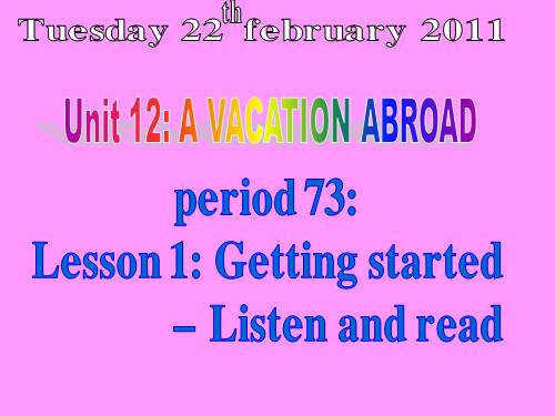 Unit 12. A vacation abroad