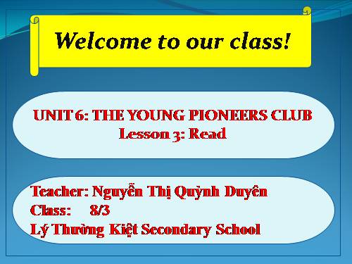 Unit 6. The young pioneers club