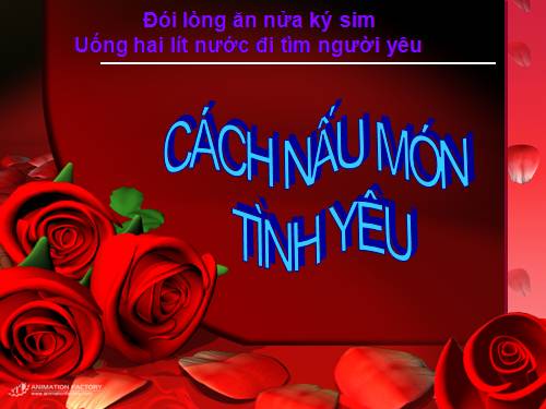 CHUC CAC BAN THANH CONG TRONG CACH NAU MON TINH YEU NHA!!! LOVE