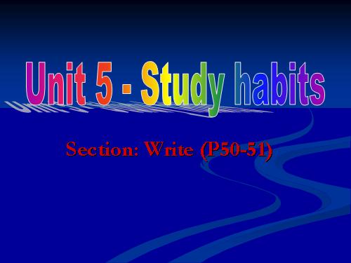 Unit 5. Study habits