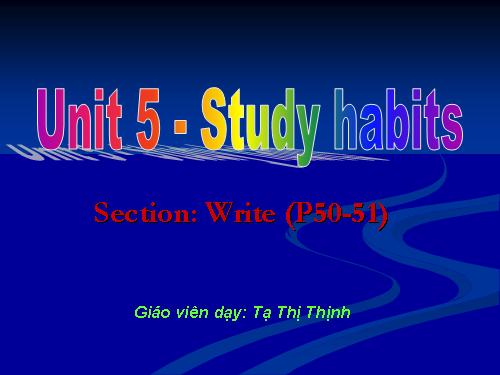 Unit 5. Study habits