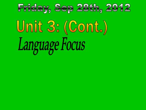 unit 3 - LANG. FOCUS