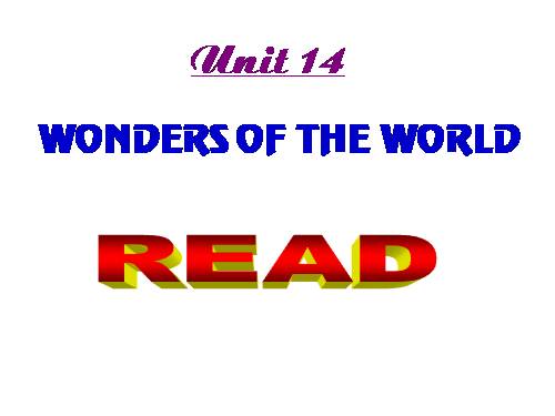 Unit 14. Wonders of the world