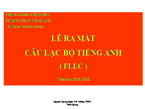 LẾ RA MẮT CÂU LẠC BỘ TIẾNG ANH